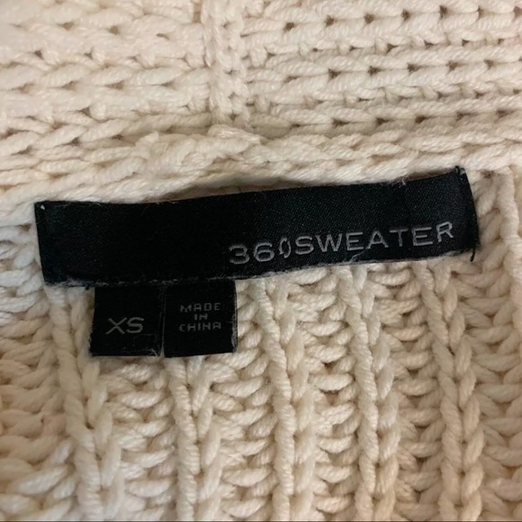 360 Sweater Cardigan XS Beige Button Front V Neck - Picture 10 of 11